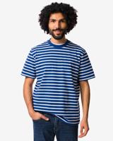 HEMA Heren T-shirt Elias jersey strepen gebroken wit (gebroken wit)
