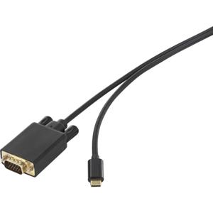 Renkforce USB-C / VGA Adapterkabel USB-C stekker, VGA-stekker 15-polig 0.50 m Zwart RF-3385696 USB-C-displaykabel