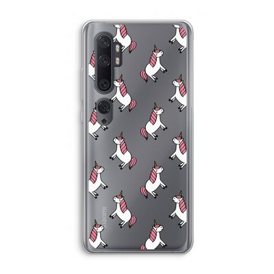 Eenhoorns overal: Xiaomi Mi Note 10 Transparant Hoesje