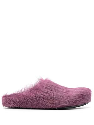 Marni mules Fussbett Sabot en cuir de veau - Violet