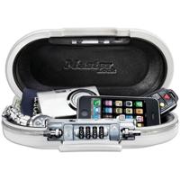 MASTER LOCK draagbare mini reisopbergdoos met beveiligingskabel - wit MASTER LOCK draagbare mini reisopbergdoos met beveiligingskabel - wit