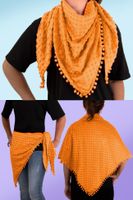 Driehoek sjaal Bubble Neon oranje