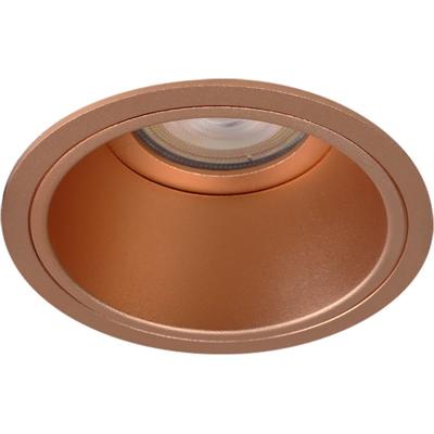 Spot Armatuur GU10 - Pragmi Slate - GU10 Inbouwspot - Rond - Koper - Aluminium - Ø90mm