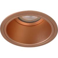 Spot Armatuur GU10 - Pragmi Slate - GU10 Inbouwspot - Rond - Koper - Aluminium - Ø90mm