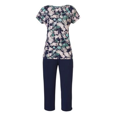 Rebelle dames capri pyjama korte mouw- donkerblauw