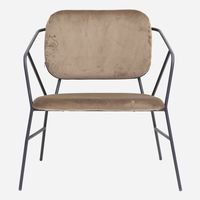 House Doctor Klever Lounge Chair Stof Lichtbruin