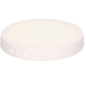 Benson Plafonniere - LED - rond - wit aluminium - plafondlamp - 20,5 cm - IP20 - 18W - warm wit