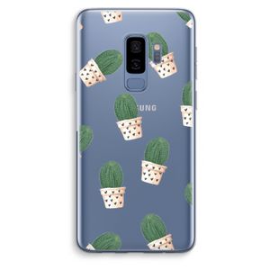 Cactusprint roze: Samsung Galaxy S9 Plus Transparant Hoesje