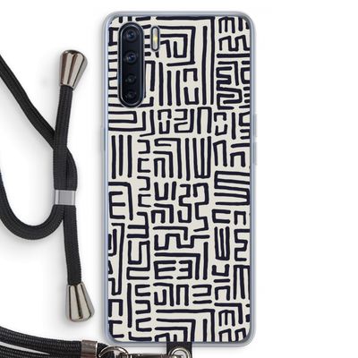 Moroccan Print: Oppo A91 Transparant Hoesje met koord
