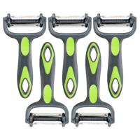 Dunschiller Profi - 5x - grijs/groen - kunststof - 15 cm - aardappelschiller met 3 mesjes