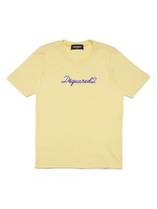 DSQUARED2 KIDS t-shirt en coton à logo brodé - Jaune