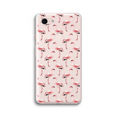 Flamingoprint groen: Google Pixel 3 XL Transparant Hoesje