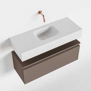 Toiletmeubel Mondiaz Andor | 80 cm | Meubelkleur Smoke | Lex vrijhangend wastafel Talc Midden | Zonder kraangat