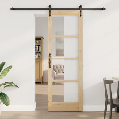 Schuifdeur Bruin 73.5 x 211 cm Hout en metaal
