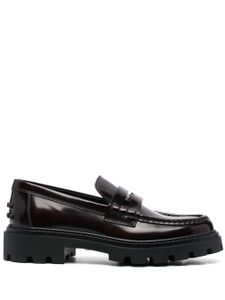 Tod's mocassins en cuir semi-verni - Rouge