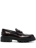 Tod's mocassins en cuir semi-verni - Rouge