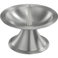 1x Luxe metalen kaarsenhouder zilver voor stompkaarsen van 5-6 cm