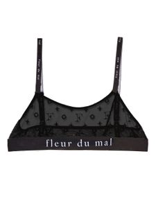 Fleur Du Mal brassière à logo brodé - Noir