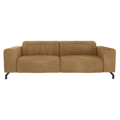 Leen Bakker - Bank Otis 3-zits - Toffee - Microleer - Bruin - 94x230x77 Cm