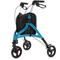 Vouwbare Rollator Voor Senioren met een Lichtgewicht Aluminium Frame en 20 cm Grote Wielen in Het Blauw