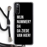 Da ziede van hier - Zwart: Sony Sony Xperia 10 III Transparant Hoesje met koord