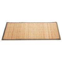 Badkamer vloermat anti-slip lichte bamboe 50 x 80 cm met grijze rand   -