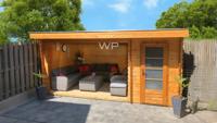 Woodpro Koks Tuinhuis 500x300 cm 28 mm vuren blank- Plat dak- Onbehandeld vurenhout- Woodpro