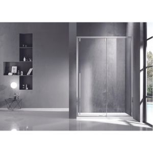 Saniclass Neptune Schuifdeur - 150x200cm - softclose - links/rechts - gepolijst zilver SNI6121-150S