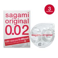 Sagami Original 0.02 - Ultradunne Latexvrije Condooms 3 stuks - thumbnail