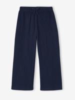 Wijde legging met golvend effect voor meisjes marineblauw