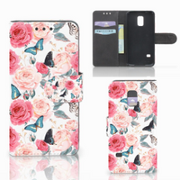 Samsung Galaxy S5 Mini Hoesje Butterfly Roses - thumbnail