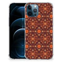 iPhone 12 | 12 Pro Doorzichtige Silicone Hoesje Batik Brown - thumbnail