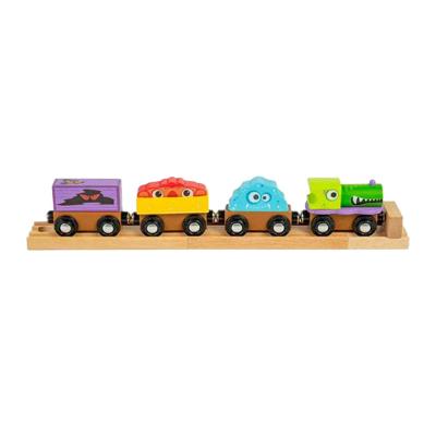 Bigjigs houten monster-trein, 4dlg.