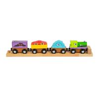 Bigjigs houten monster-trein, 4dlg.