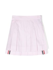 Thom Browne Kids jupe plissée à bande tricolore - Rose