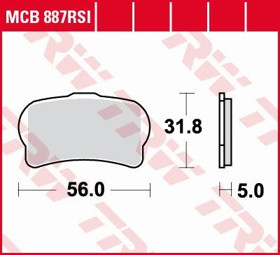 TRW Remblokken, en remschoenen voor de moto, MCB887RSI Sinter competitie offroad