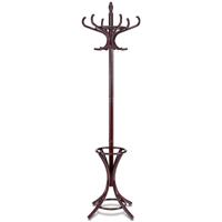 Staande Kapstok Hout 12 Haken Home Hoed Jas Hanger Boom 12 met Paraplu Houder Kapstok Bruin