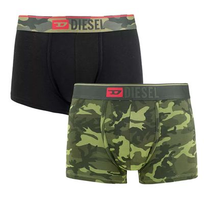 Diesel Boxershort Damien Camou 2-pack groen-zwart