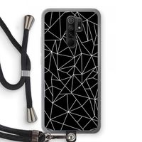 Geometrische lijnen wit: Xiaomi Redmi 9 Transparant Hoesje met koord
