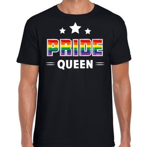 Gay Pride shirt - pride queen - regenboog - heren - zwart