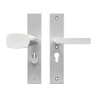 AXA AXA veiligheidsbeslag voordeur Edge Plus rechthoekig Wing knop/Blok-kruk PC55 met kerntrekbeveiliging SKG3 - aluminium