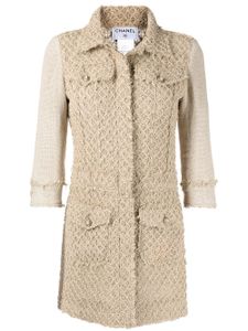 CHANEL Pre-Owned veste en tweed à manches contrastantes (2010) - Marron