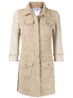 CHANEL Pre-Owned veste en tweed à manches contrastantes (2010) - Marron - thumbnail