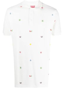 Kenzo polo en coton à imprimé pixelisé - Blanc