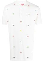 Kenzo polo en coton à imprimé pixelisé - Blanc