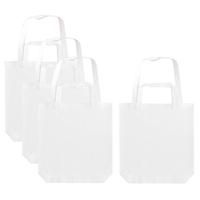 Canvas tas met dubbel hengsel - 4x - wit - 38 x 42 cm- Katoen - Boodschappen draagtas/shopper