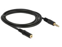 DeLOCK 83766 audioverlengkabel stereo 3.5mm M-F, 2m zwart - thumbnail