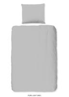 Pure Dekbedovertrek "uni dessin" - Grijs - (140x200/220 cm) - Microfiber