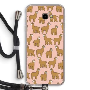 Alpacas: Samsung Galaxy J4 Plus Transparant Hoesje met koord