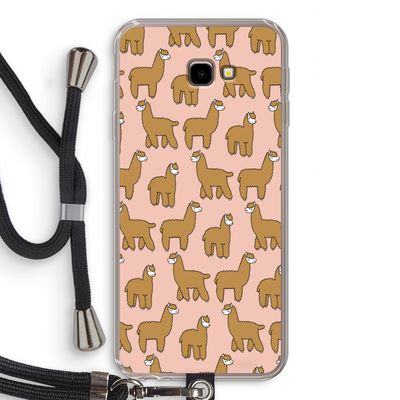 Alpacas: Samsung Galaxy J4 Plus Transparant Hoesje met koord